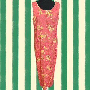 VTG K Petite Collection pink & yellow floral dress size 12P